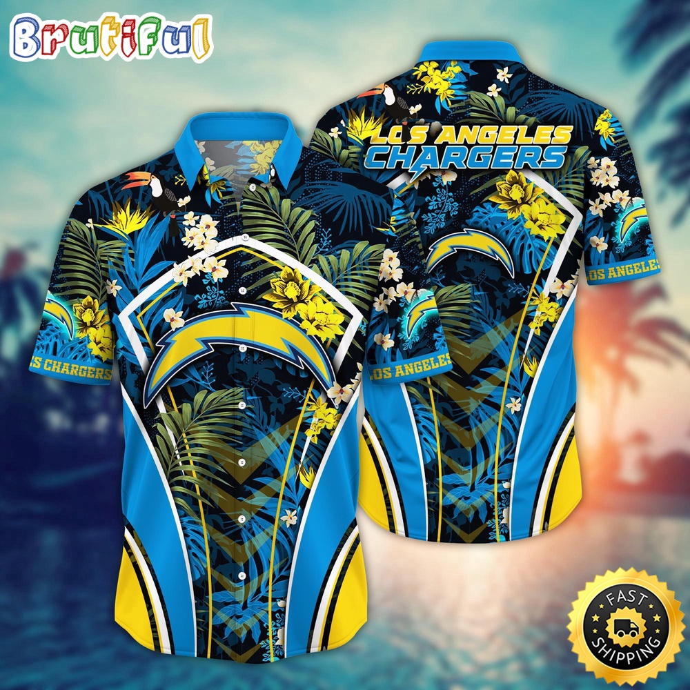 NFL Los Angeles Chargers Hawaii Shirt Flower Vibrant Beachy Shirts