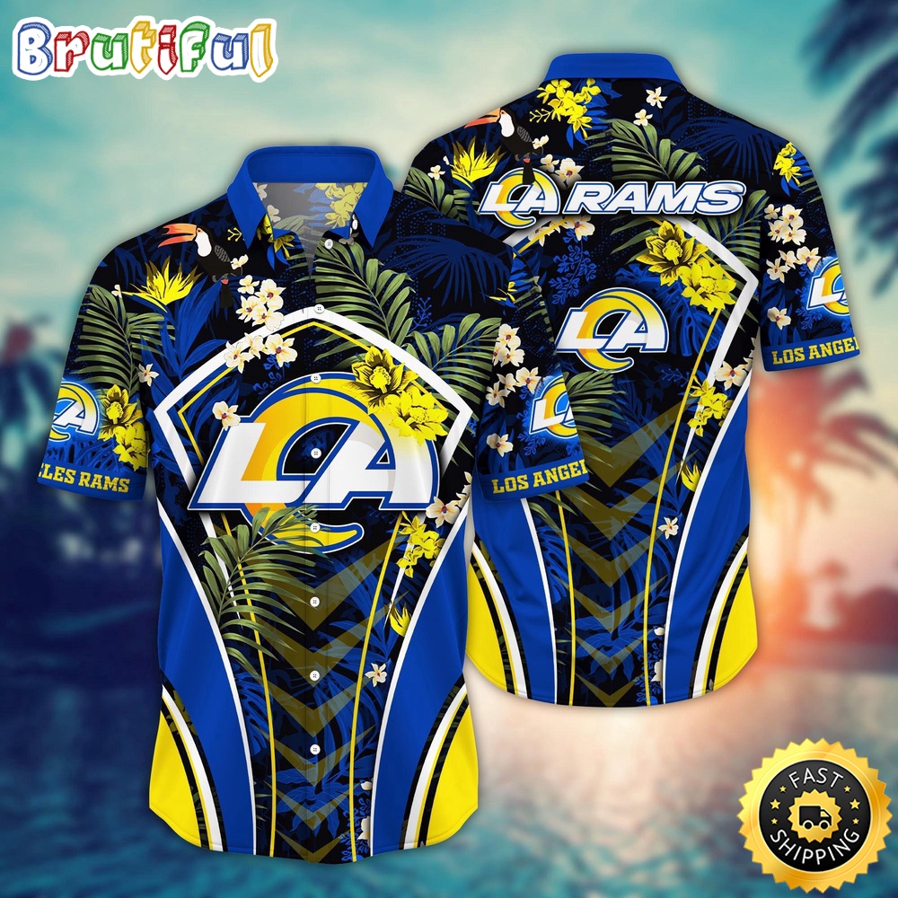 NFL Los Angeles Rams Hawaii Shirt Flower Vibrant Beachy Shirts