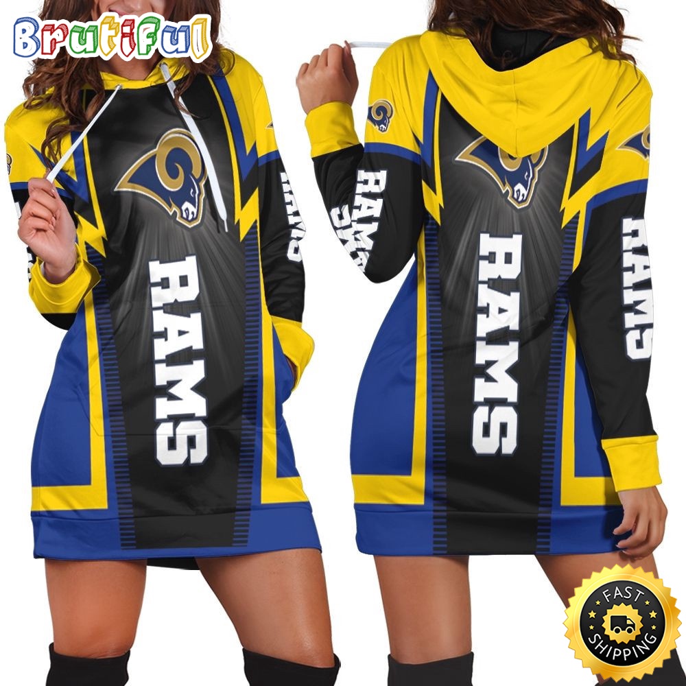 NFL Los Angeles Rams Hoodie Dress Print 3D Hoodie Women For Fans