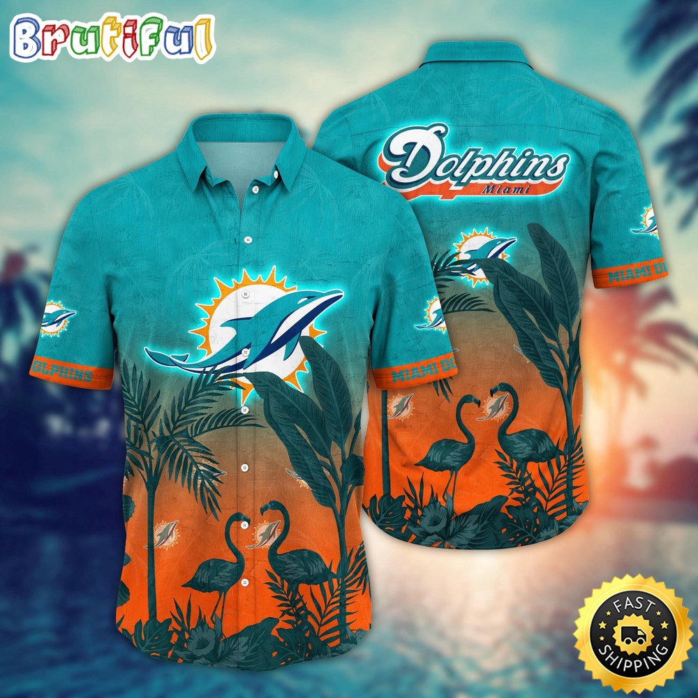 NFL Miami Dolphins Hawaii Shirt Flamingo And Flower Funny Aloha Shirt