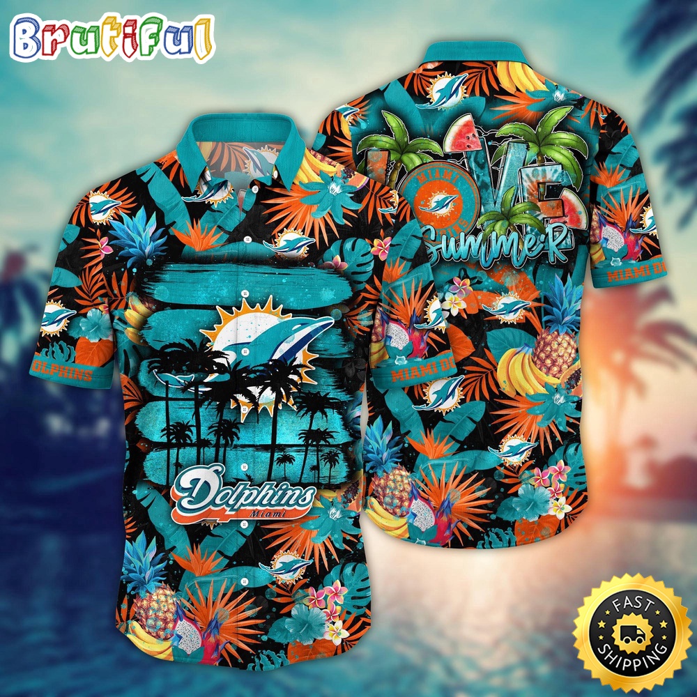 NFL Miami Dolphins Hawaii Shirt Flower Relaxed Island Wear