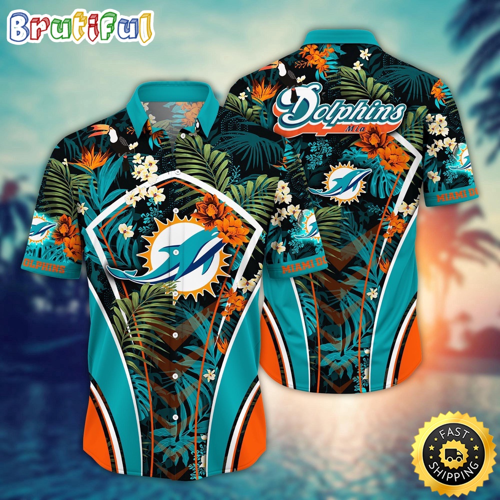 NFL Miami Dolphins Hawaii Shirt Flower Vibrant Beachy Shirts