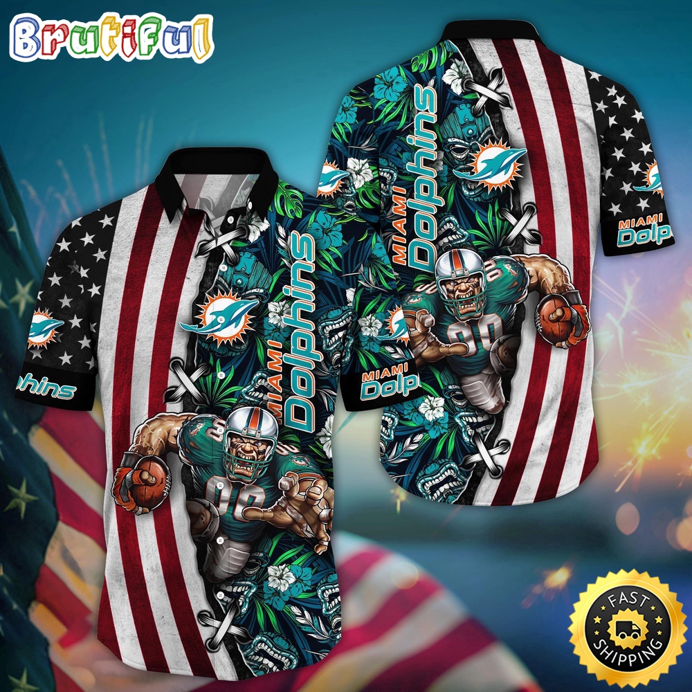 NFL Miami Dolphins Hawaii Shirt Mascot Aloha Summer Shirt
