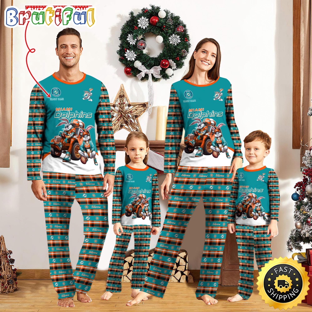 NFL Miami Dolphins Pajamas Bunny Sports For Family Custom Name Pajamas
