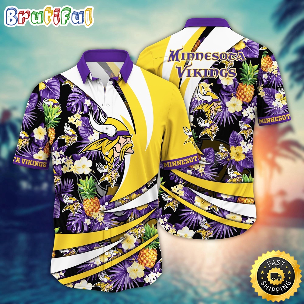 NFL Minnesota Vikings Hawaii Shirt Flower Classic Hawaiian Prints