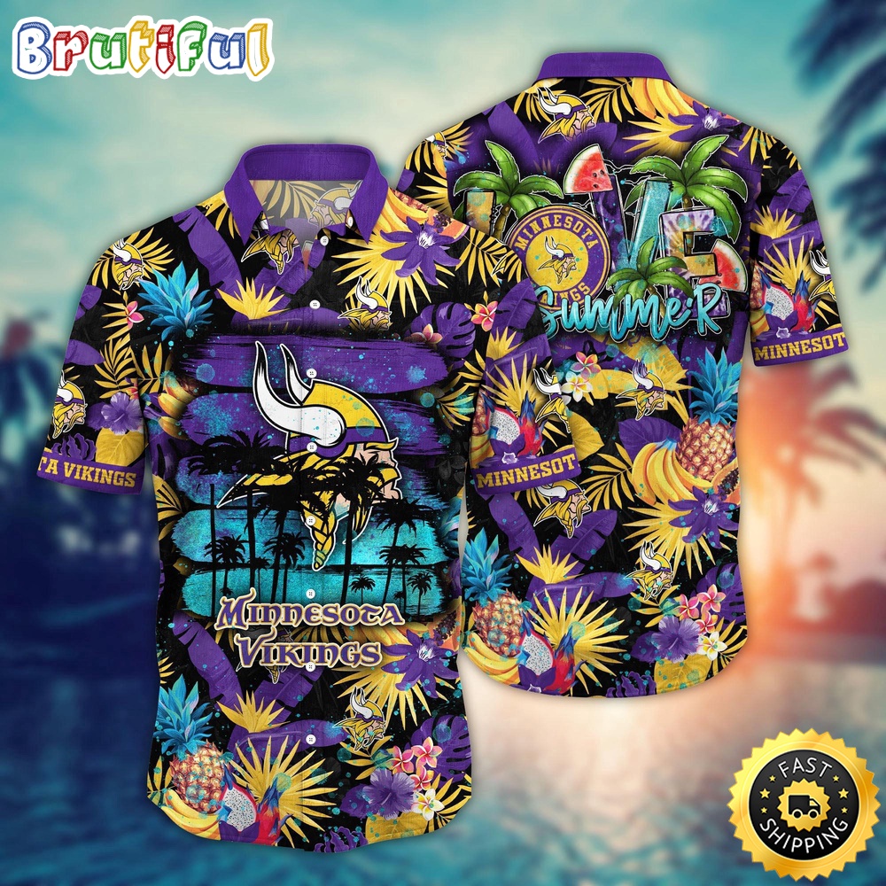 NFL Minnesota Vikings Hawaii Shirt Flower Relaxed Island Wear