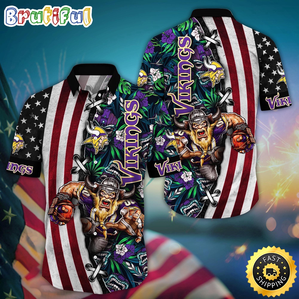 NFL Minnesota Vikings Hawaii Shirt Mascot Aloha Summer Shirt