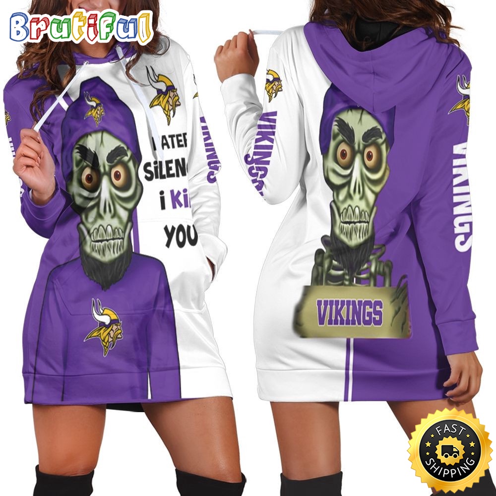 NFL Minnesota Vikings Hoodie Dress Haters I Kill You Print 3D Hoodie Women For Fans