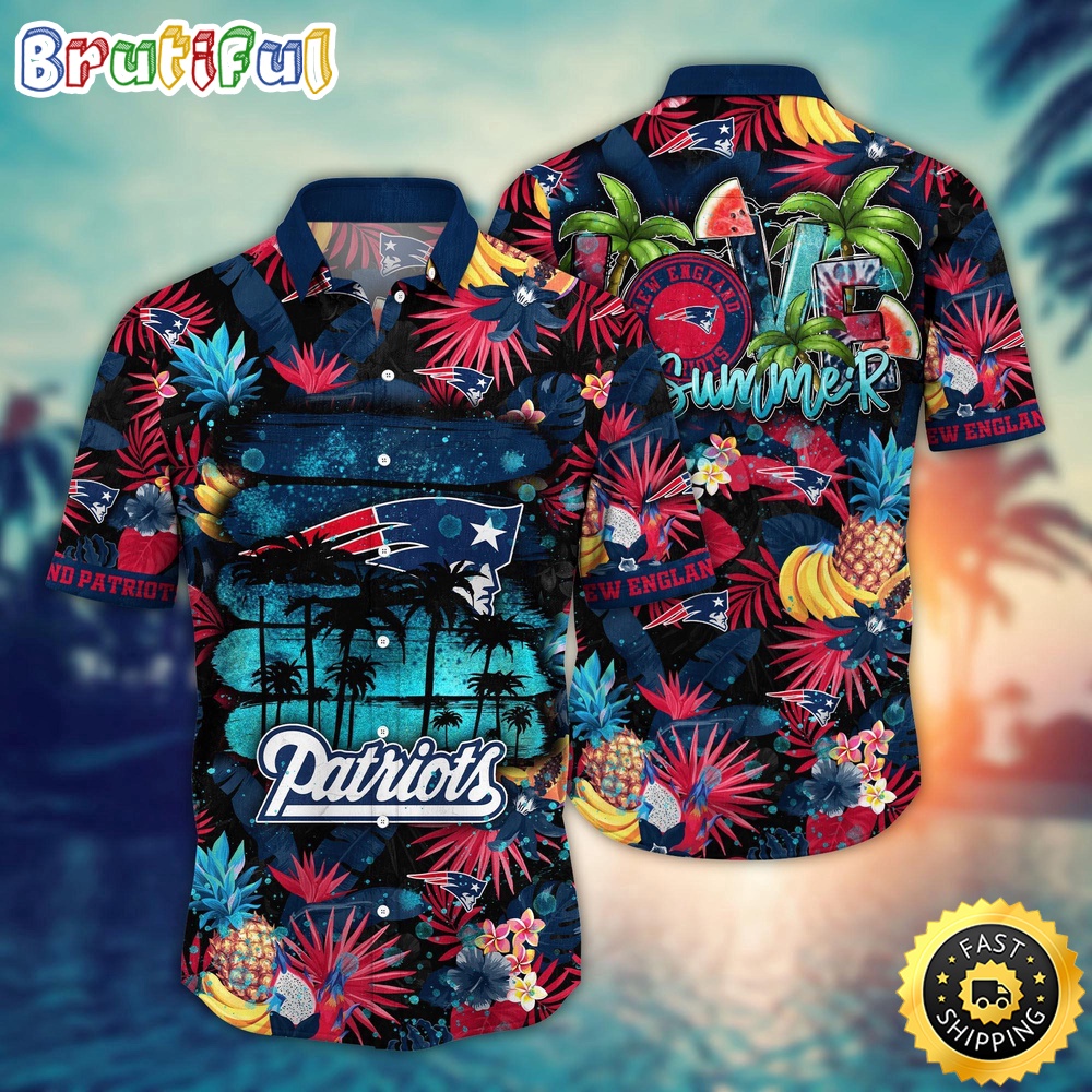 NFL New England Patriots Hawaii Shirt Flower Relaxed Island Wear