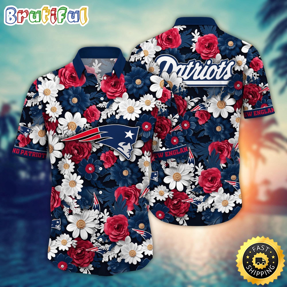 NFL New England Patriots Hawaii Shirt Flower Sunny Day Essentials