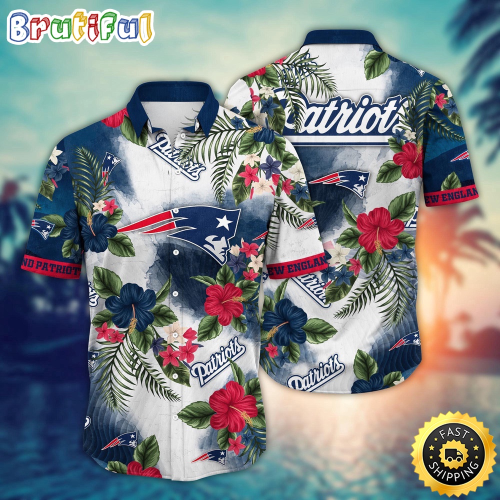 NFL New England Patriots Hawaii Shirt Flower Trendy Floral Tops