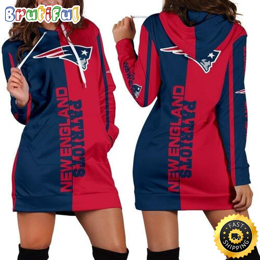 NFL New England Patriots Hoodie Dress All Over Print For Women Hoodie