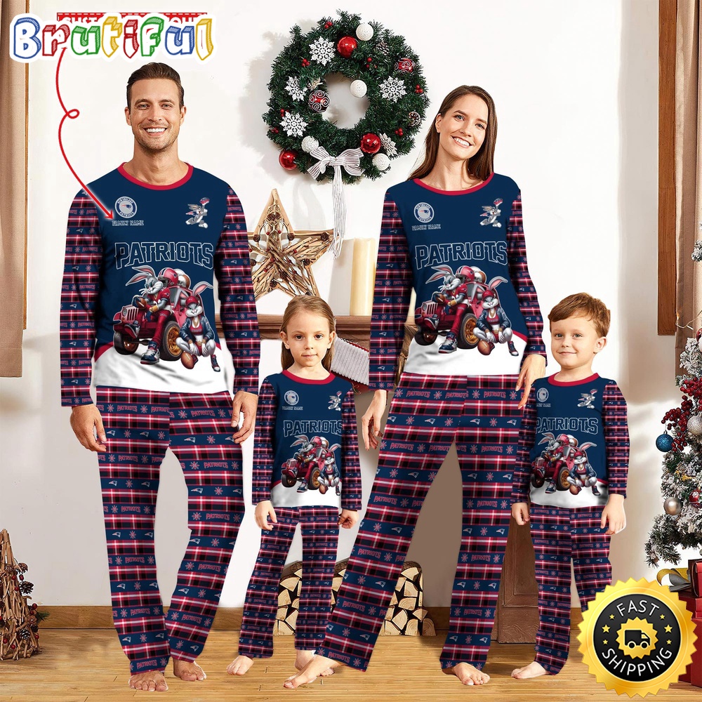 NFL New England Patriots Pajamas Bunny Sports For Family Custom Name Pajamas
