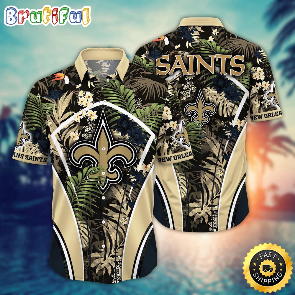 NFL New Orleans Saints Hawaii Shirt Flower Vibrant Beachy Shirts