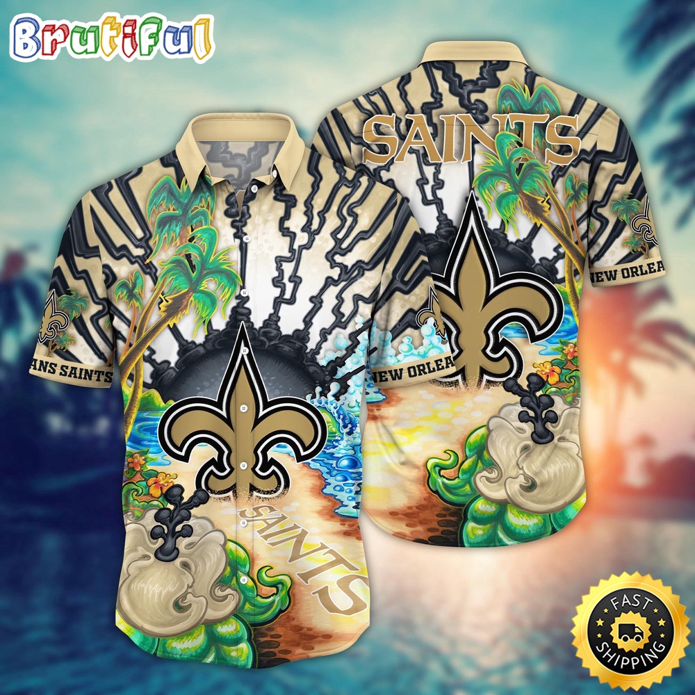 NFL New Orleans Saints Hawaiian Shirt Flower Hawaii Shirt For Football Fans