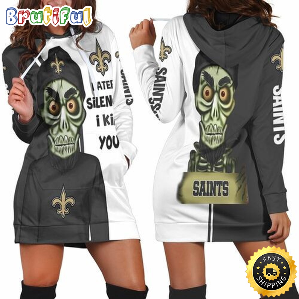 NFL New Orleans Saints Hoodie Dress Haters I Kill You Print 3D Hoodie Women For Fans
