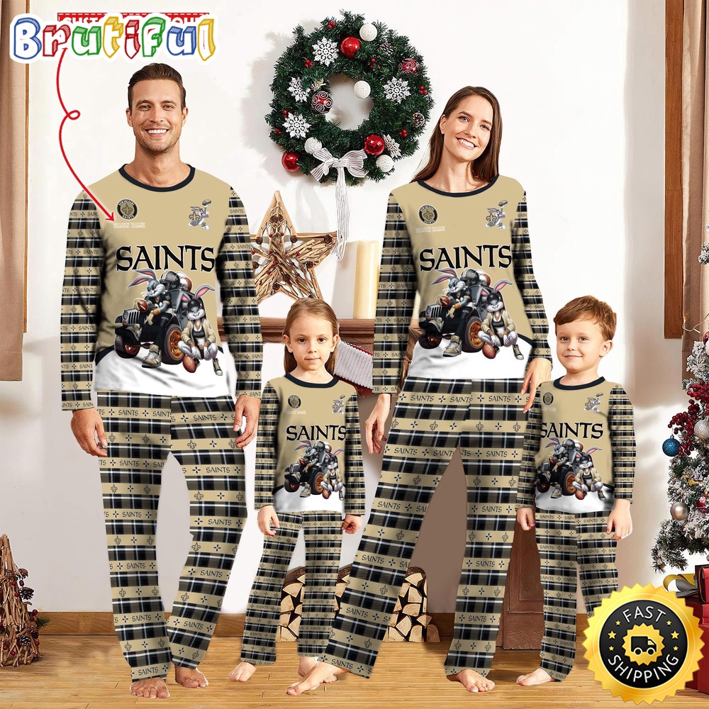 NFL New Orleans Saints Pajamas Bunny Sports For Family Custom Name Pajamas