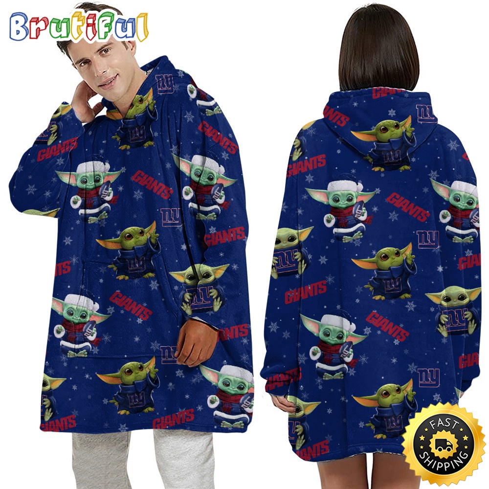 NFL New York Giants Blanket Hoodie Baby Yoda Unisex Hoodie