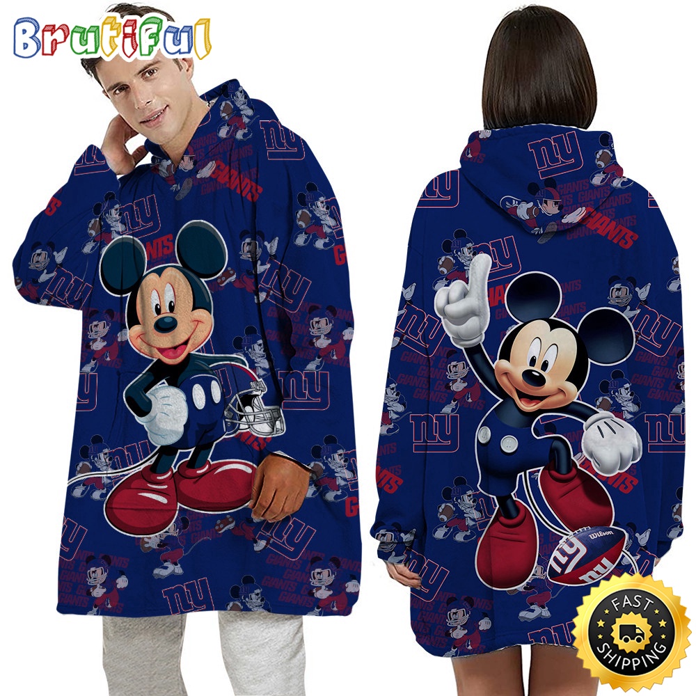 NFL New York Giants Blanket Hoodie Mickey Mouse Lover Unisex Hoodie