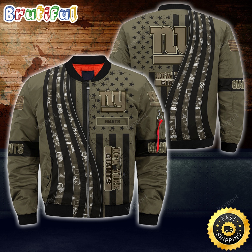 NFL New York Giants Bomber Jacket Camo For Fans
