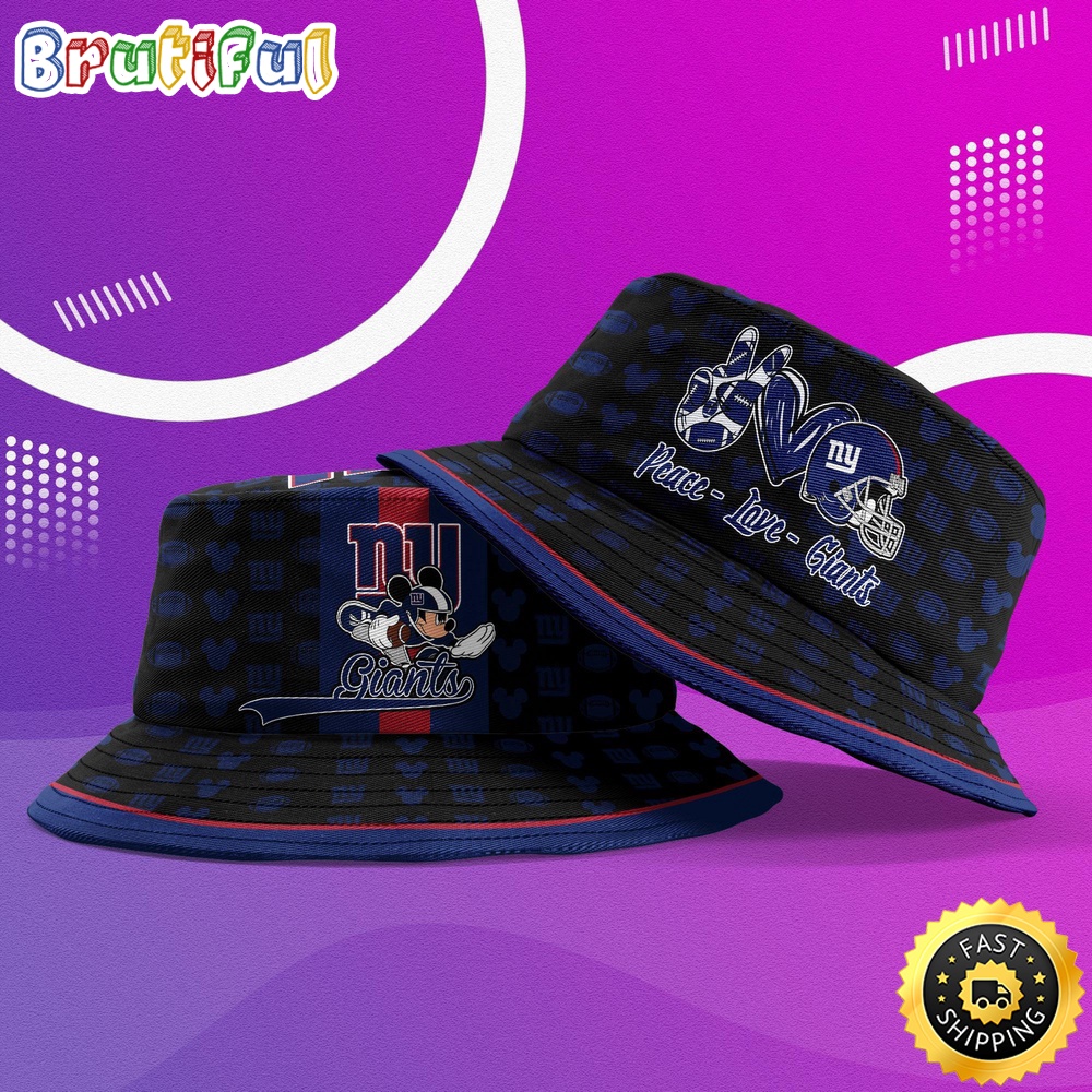 NFL New York Giants Bucket Hat Mickey Mouse NFL Bucket Hat