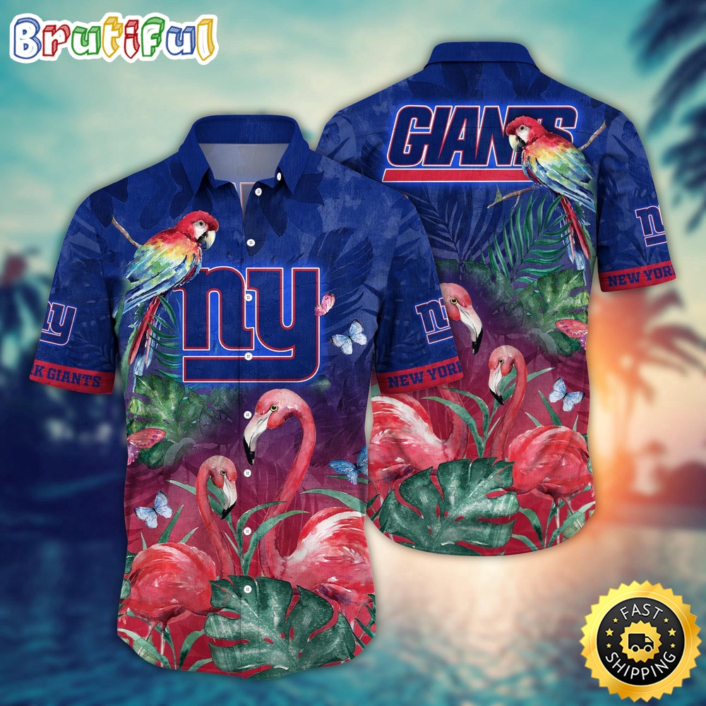 NFL New York Giants Hawaii Shirt Flamingo And Flower Aloha Shirt