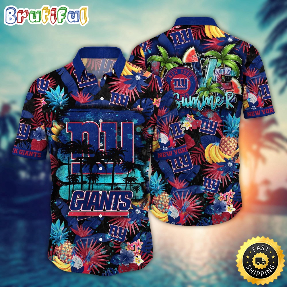 NFL New York Giants Hawaii Shirt Flower Relaxed Island Wear