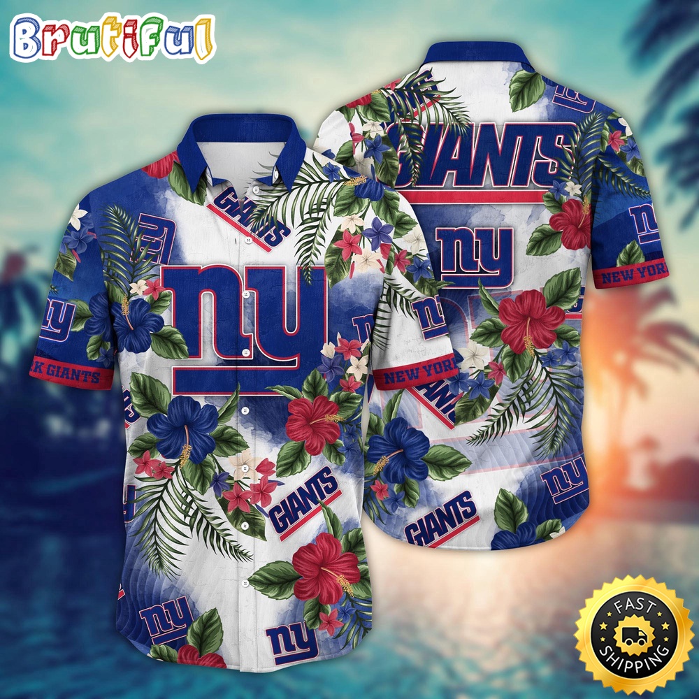 NFL New York Giants Hawaii Shirt Flower Trendy Floral Tops