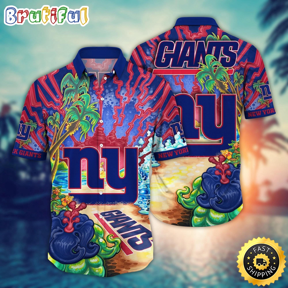NFL New York Giants Hawaiian Shirt Flower Hawaii Shirt For Football Fans