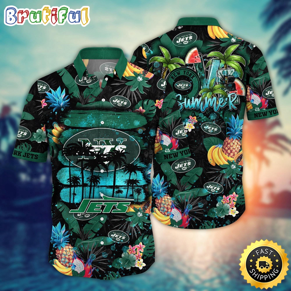 NFL New York Jets Hawaii Shirt Flower Relaxed Island Wear