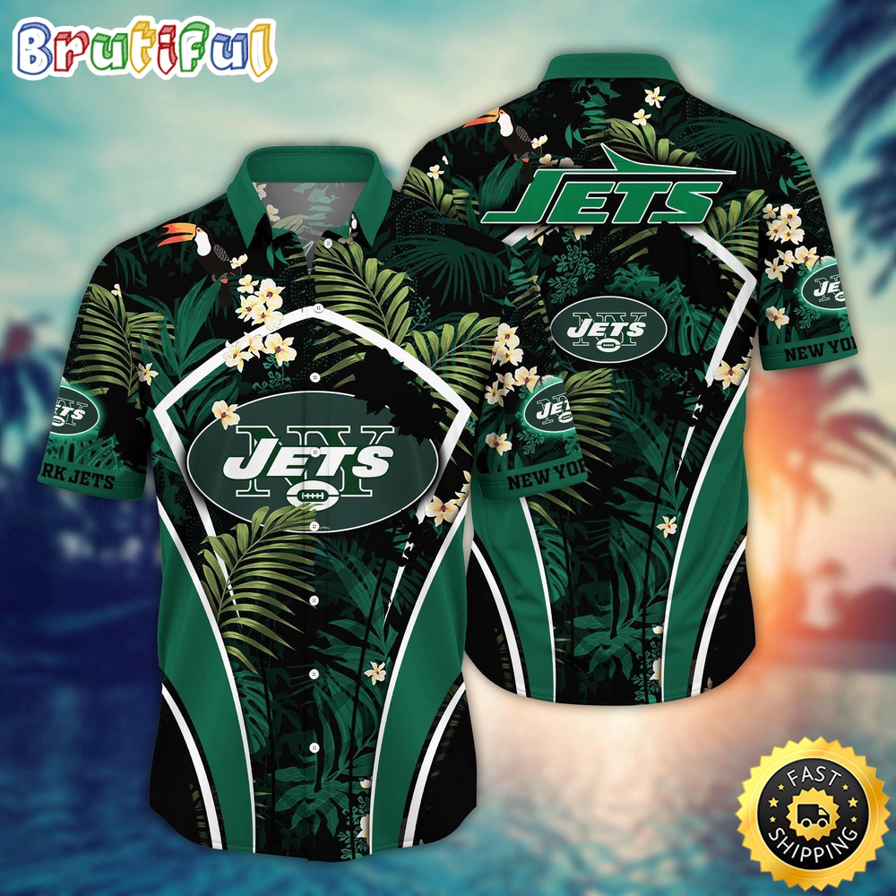 NFL New York Jets Hawaii Shirt Flower Vibrant Beachy Shirts