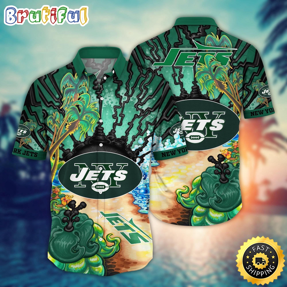 NFL New York Jets Hawaiian Shirt Flower Hawaii Shirt For Football Fans