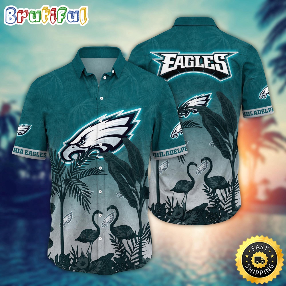 NFL Philadelphia Eagles Hawaii Shirt Flamingo And Flower Funny Aloha Shirt