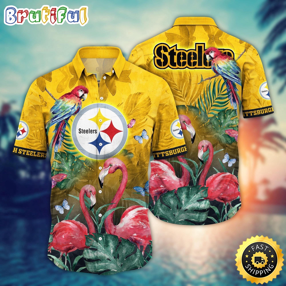 NFL Pittsburgh Steelers Hawaii Shirt Flamingo And Flower Aloha Shirt