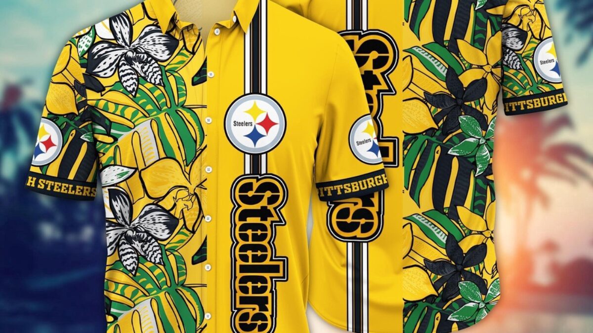 NFL アロハシャツ Pittsburgh Steelers 総柄 NFL アロハシャツ Pittsburgh Steelers 総柄 Pittsburgh Steelers