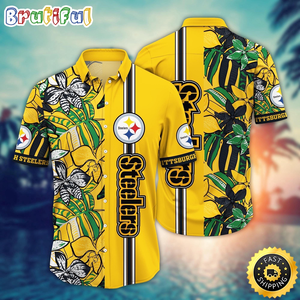 NFL Pittsburgh Steelers Hawaii Shirt Flower Chic Aloha Fashion