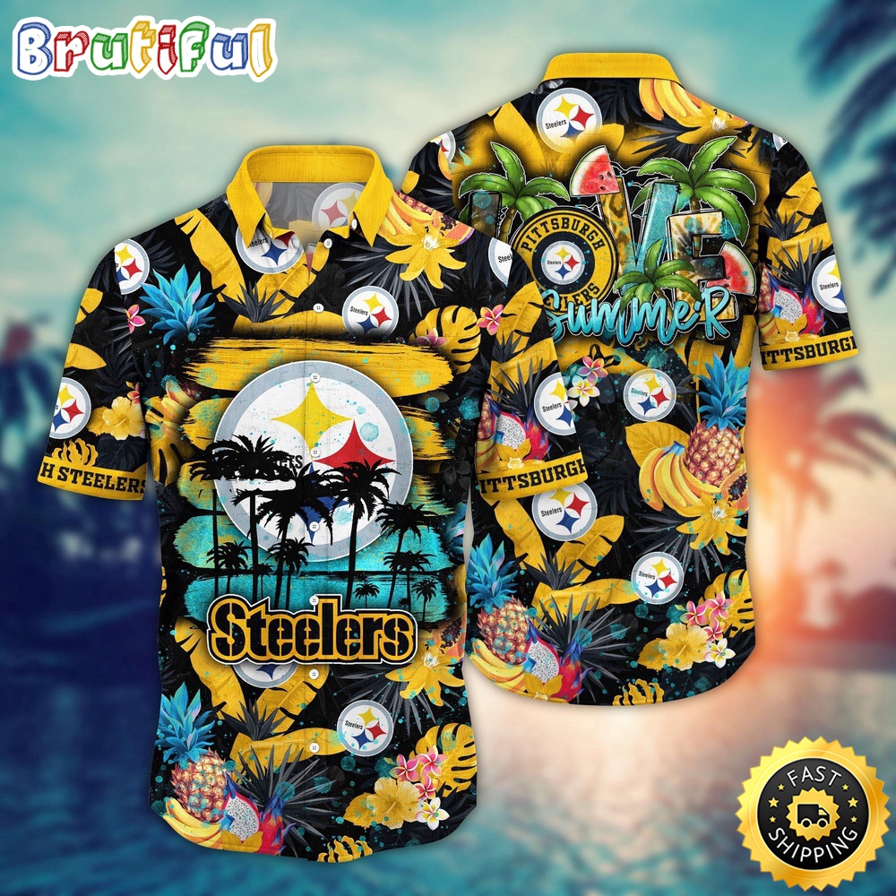 NFL Pittsburgh Steelers Hawaii Shirt Flower Relaxed Island Wear