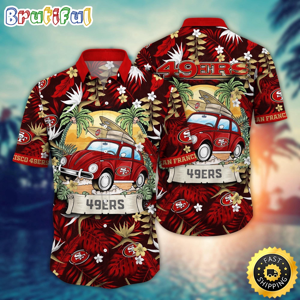 NFL San Francisco 49ers Hawaii Shirt Car Plam Tree Aloha Shirt