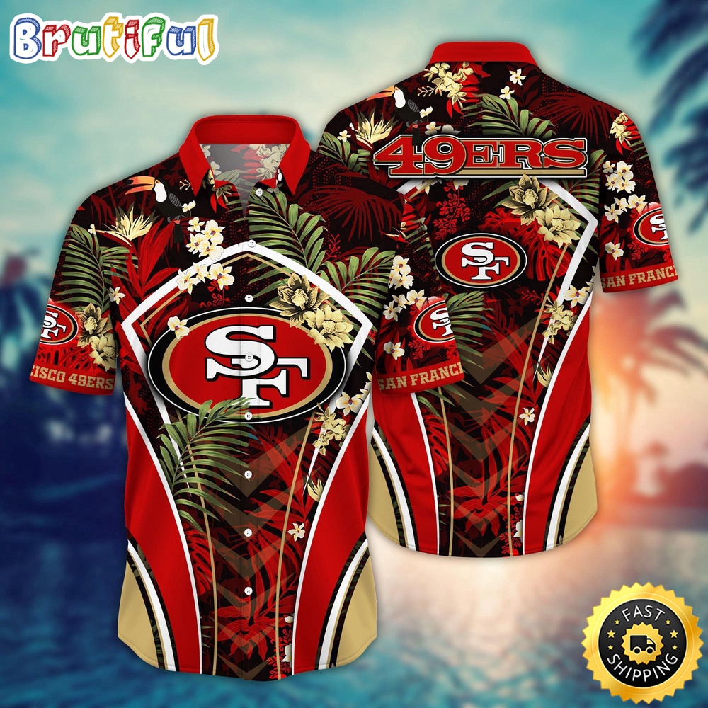 NFL San Francisco 49ers Hawaii Shirt Flower Vibrant Beachy Shirts