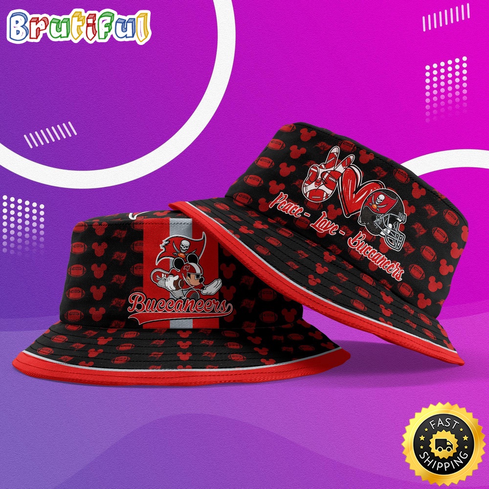 NFL Tampa Bay Buccaneers Bucket Hat Mickey Mouse NFL Bucket Hat