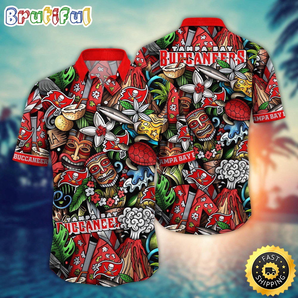 NFL Tampa Bay Buccaneers Hawaii Shirt Flower Tiki Me Off Aloha Shirt