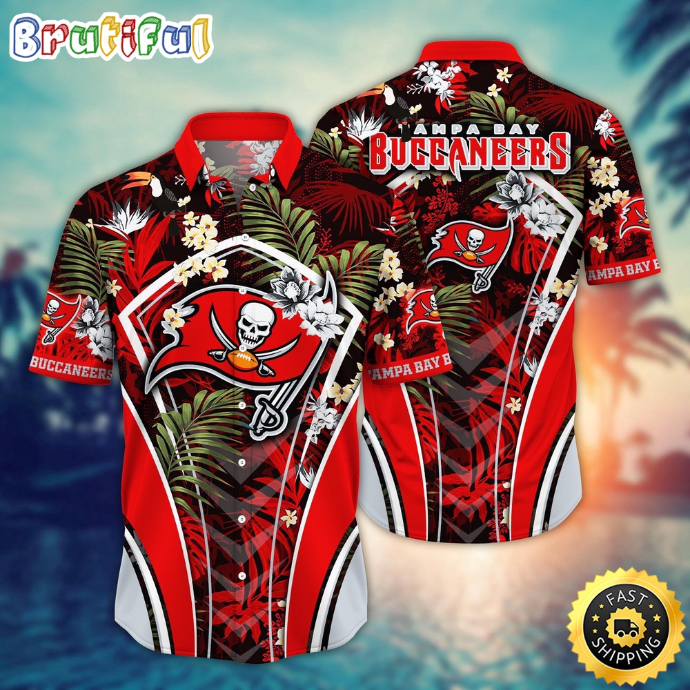 NFL Tampa Bay Buccaneers Hawaii Shirt Flower Vibrant Beachy Shirts
