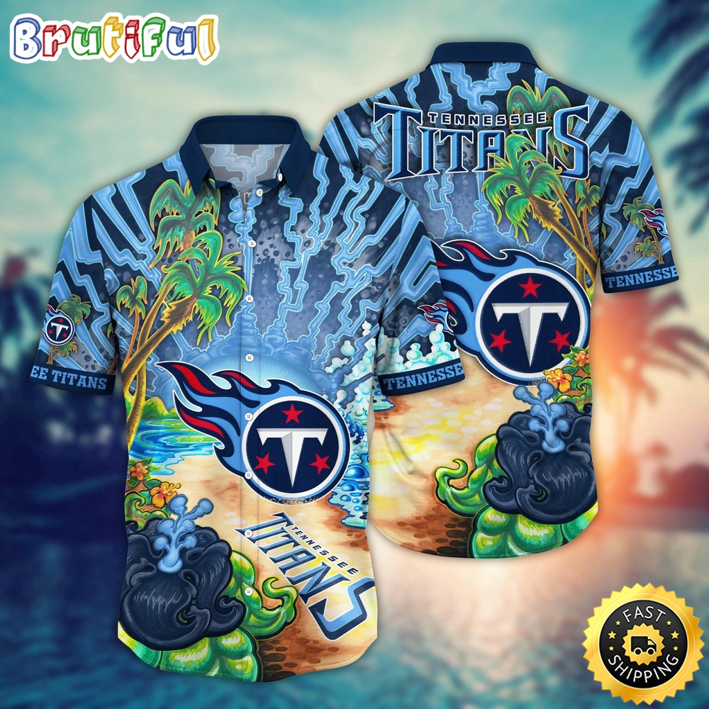 NFL Tennessee Titans Hawaiian Shirt Flower Hawaii Shirt For Football Fans