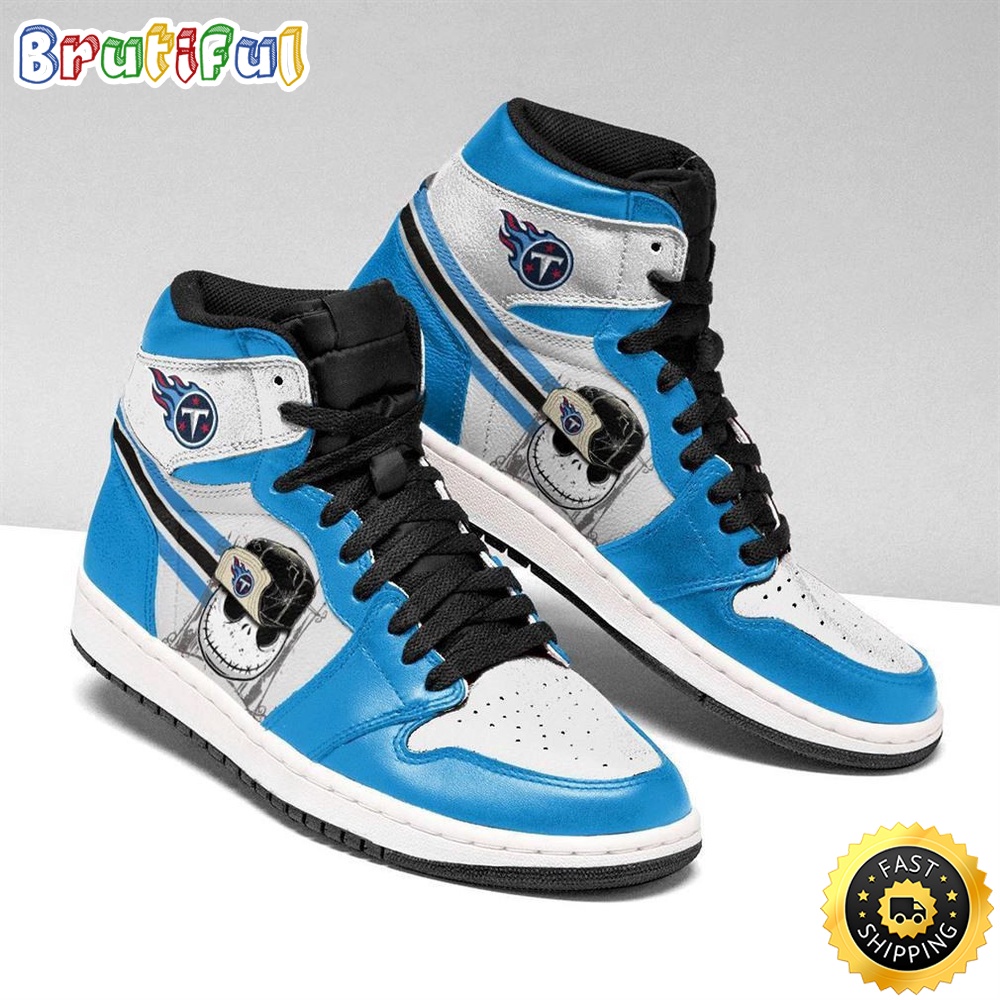 NFL Tennessee Titans Jack Skellington Air Jordan 1 High Sneakers