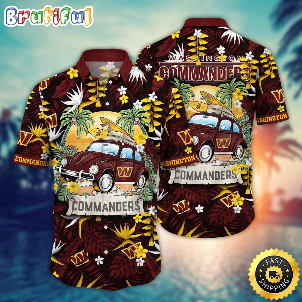 NFL Washington Commanders Hawaii Shirt Car Plam Tree Aloha Shirt