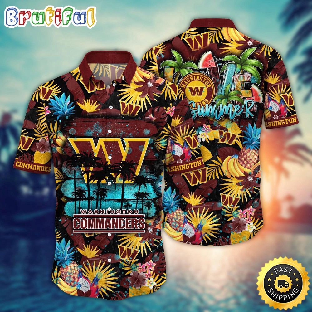NFL Washington Commanders Hawaii Shirt Flower Relaxed Island Wear