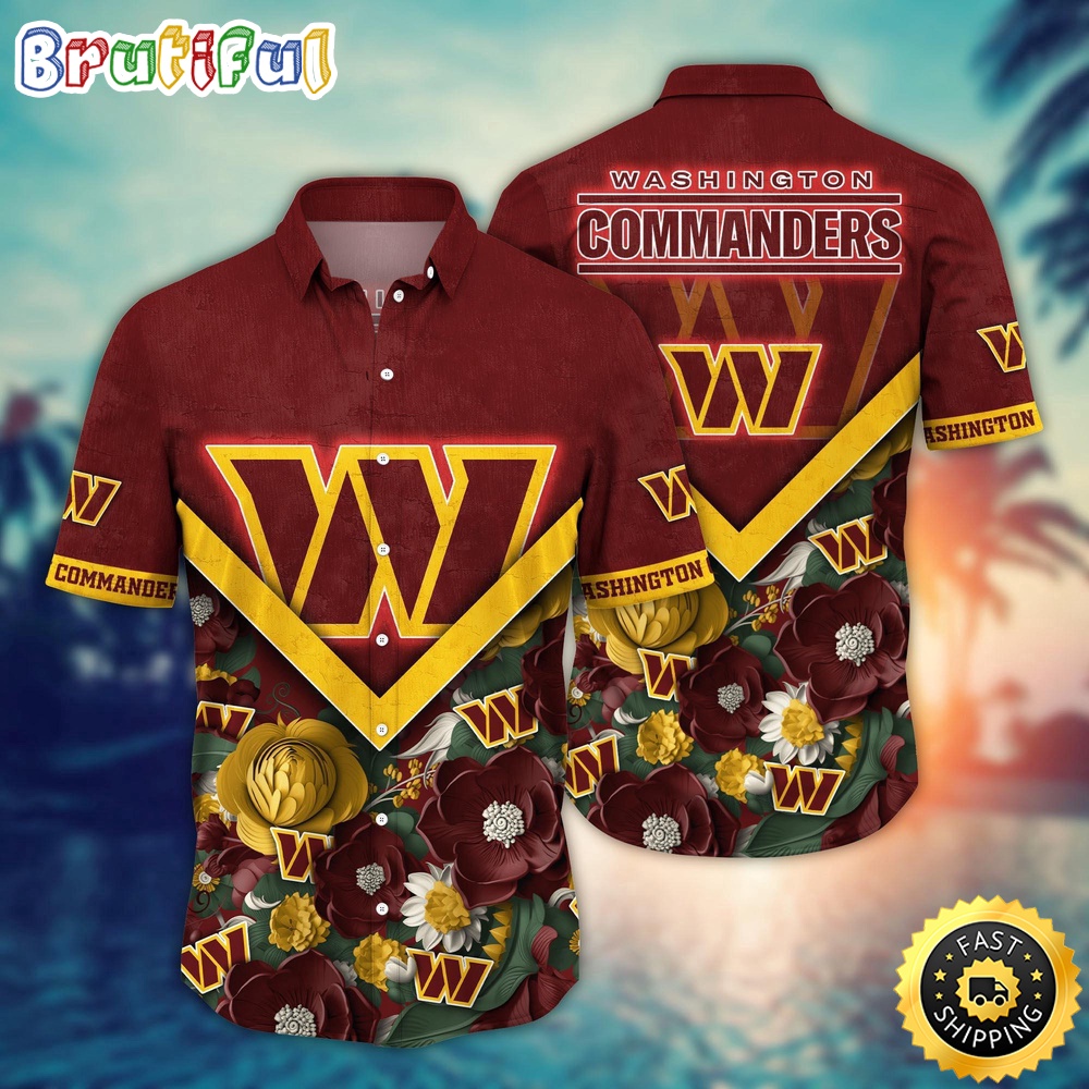 NFL Washington Commanders Hawaii Shirt Flower Summer Ready Shirts