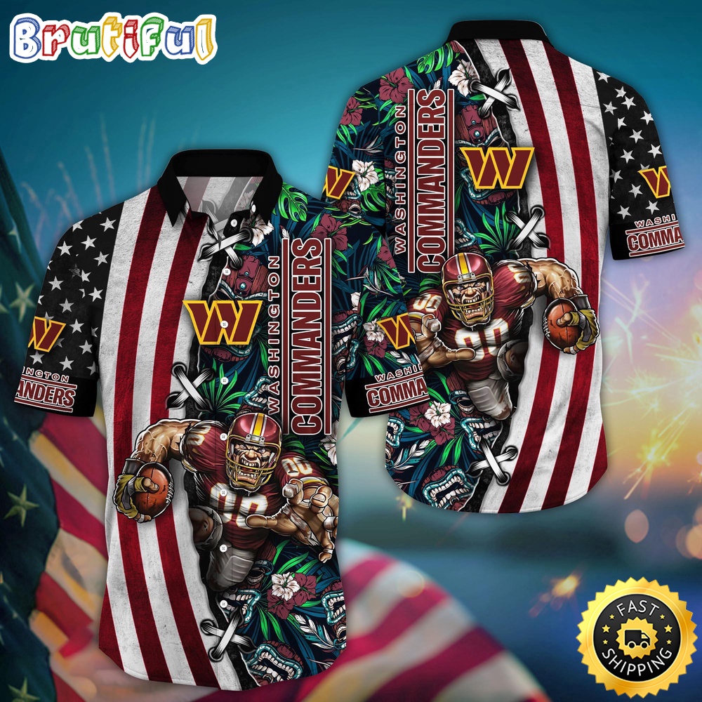 NFL Washington Commanders Hawaii Shirt Mascot Aloha Summer Shirt