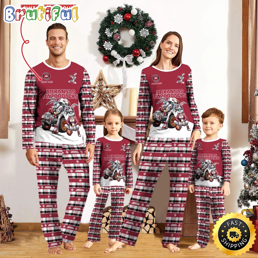 Personalized NCAA Arkansas Razorbacks Pajamas For Family