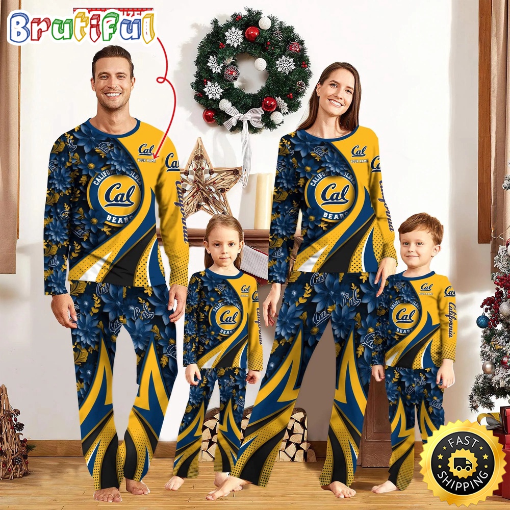 Personalized NCAA California Golden Bears Pajamas Flower For Sport Family